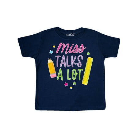 

Inktastic Back To School Miss Talks a Lot Gift Toddler Toddler Girl T-Shirt