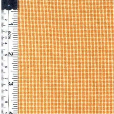 Textile Creations 137 Rustic Woven Fabric, Small Plaid Mustard And Ivory, 15 yd.