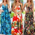 thumbnail image 6 of Women Floral Spaghetti Straps Summer Dress Print for Commuter Elegant Dress Suspenders Beach Dress, 6 of 18