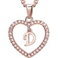 thumbnail image 2 of Qarigey Collar con colgante de corazón de cristal de oro rosa de 26 letras, cadena para clavícula, regalo para pareja Ropa, zapatos y accesorios Miscelánea D, 2 of 5