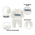 thumbnail image 3 of AOUYOA Baby Twins Bodysuits Newborn Baby Outfit Funny Double Trouble Clothing Set with hat, 3 of 4