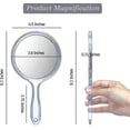 thumbnail image 2 of Hand Mirror Double Sided Handheld Mirror 1x/ 2x Magnifying Glass With Handle Transparent Hand Mirror Round Makeup Mirror(clear), 2 of 5