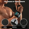 thumbnail image 3 of Wrist Wraps + Lifting Straps Bundle (2 Pairs) for Weightlifting, Cross Training, Workout, Gym, Powerlifting, Bodybuilding - Support for Men/Women, Avoid Injury During Weight Lifting, 3 of 9