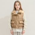 thumbnail image 2 of Krdevn Girls Down Vest Padded Sleeveless Jacket Warm Quilted Winter Coat for Kids and Teens Outerwear Layer,Fall Clothes,Size:11-12 Years, 2 of 4