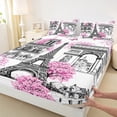 thumbnail image 3 of Homewish Eiffel Tower Full Size Sheets 4-Piece for Teens Boys Girls,Romantic Paris Breathable Bed Sheets,Happy Valentine Lightweight Sheet Sets,Microfiber Bedroom Decor, 3 of 7