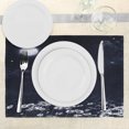 thumbnail image 3 of Ambesonne Night Place Mats Set of 4, Dark Night White Daisies, Standard Size, Dark Blue White, 3 of 6