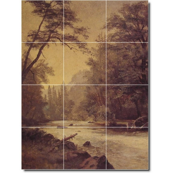 Ceramic Tile Mural-Albert Bierstadt Landscapes Painting 48. 12.75" w x 17" h using (12) 4.25 x 4.25 ceramic tiles