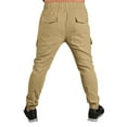 thumbnail image 5 of DYMADE Men Full Length Solid Color Cargo Style Multi Pockets Overalls Fashion Pants, 5 of 5