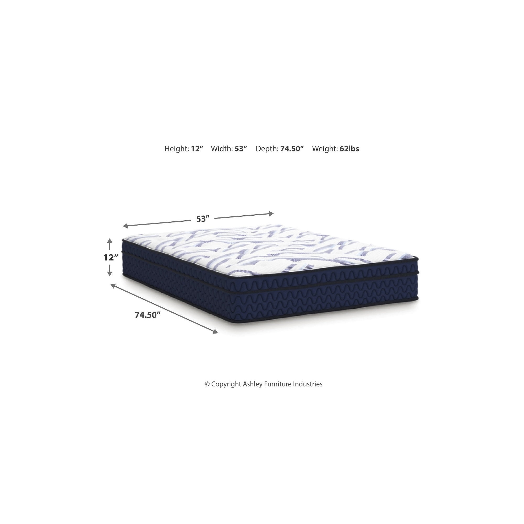 Signature Design by Ashley Chime 12 Inch Full Mattress in a Box, Ultra Plush Hybrid Gel Memory Foam Mattress with Wrapped Coils, Lumbar Support and Motion Isolation