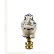 Finial Showcase Porcelain 1.25 Finials, Gold/White/Blue
