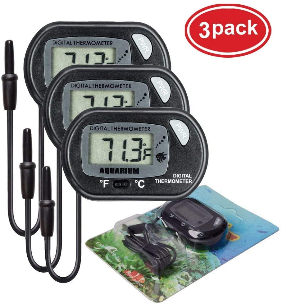2 X Small Digital Aquarium Thermometer With Suction Cups And Probe