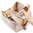thumbnail image 4 of Bolsa de maquillaje NISHEL Travel Fluffy Lightweight para mujer rosa, 4 of 7