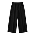 thumbnail image 4 of Khunlpohl Cotton Linen Capris Pants for Womens Wide Legs Casual Loose Pant Fashion Lightweight Capri Trousers with Pockets, 4 of 4