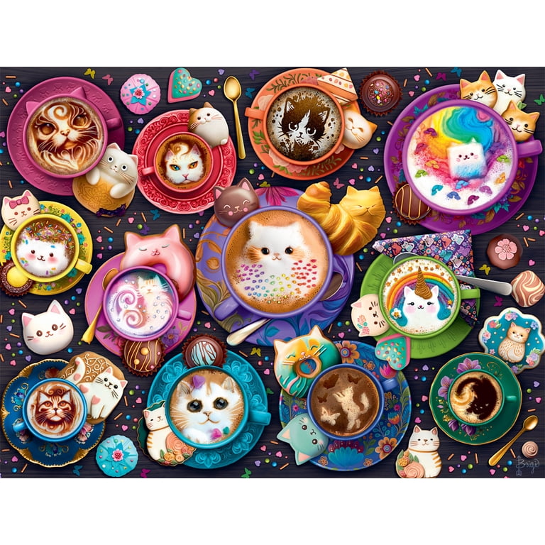 Buffalo Games 750-Piece Cats Latte Cats Interlocking Jigsaw Puzzle