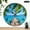 10x10in, variant on Patifu Round Wooden Wall Clock Wooden Dock On Turquoise Sea Print Silent Sweep Movement 10x10in
