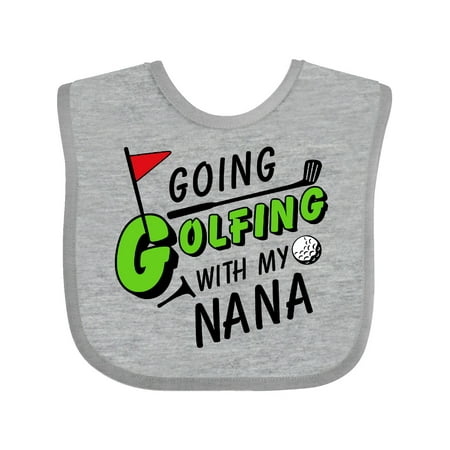 

Inktastic Going Golfing with my Nana- kids golf Gift Baby Boy or Baby Girl Bib