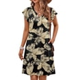 thumbnail image 3 of Fantaslook Summer Dresses for Women Ruffled Sleeve V Neck Dress Casual Floral Sundresses with Pockets, 3 of 9