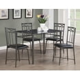 thumbnail image 2 of Monarch Specialties Dining Table Set, 5pcs Set, Small, 48" Rectangular, Faux Marble, Kitchen, Metal, Laminate, Brown Marble Look, Contemporary, Modern, 2 of 2