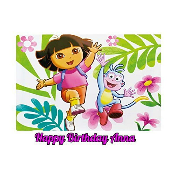 Dora The Explorer Boots Jumping Edible Cake Topper Image - Walmart.com ...