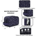 thumbnail image 4 of Night Sky Dual Compartment Navy Toiletry Cosmetic Kit, 4 of 7
