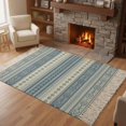 thumbnail image 3 of Blue Geometric Washable Area Rug 3'x5', Modern Abstract Art Vintage Boho Woven Cotton Tassels Kitchen Rugs, Non Slip Indoor Door Mat Throw Carpet for Entryway Living Room Nursery Laundry Room, 3 of 9