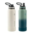 thumbnail image 2 of Thermoflask 40Oz Stainless Steel Insulated Water Bottles With Straw And Spout Lids, 2-Pack, Off White/Glade Green, 2 of 5