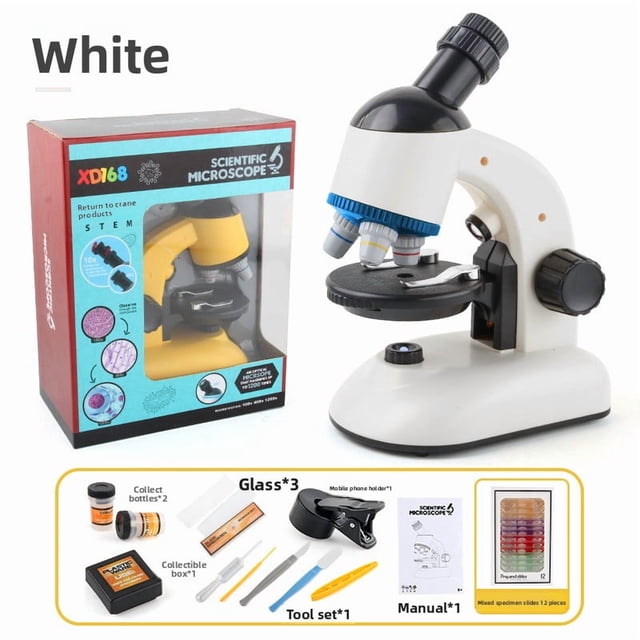 Free Shipping Children's Microscope Science Experiment Toy Portable Elementary School Student Microscope Specimen Educational Toy