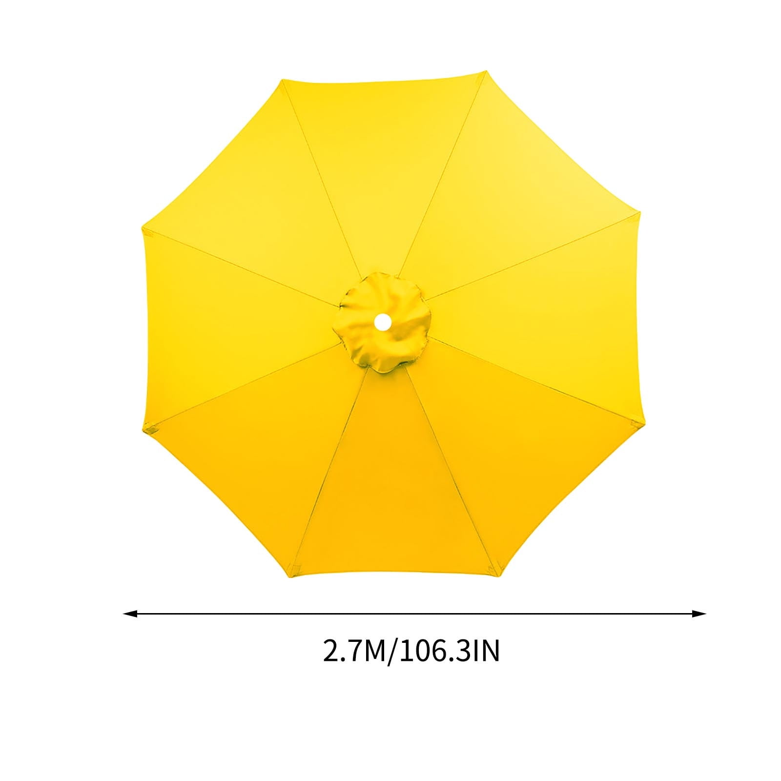 106 Inches 8 Ribs Large Outdoor Patio Umbrella Market Table Umbrella-UV Resistant,190T Heavy-Duty Rainproof Pool Umbrella,Umbrella Replacement Canopy Replacement Top Cover (Frame Not Included)