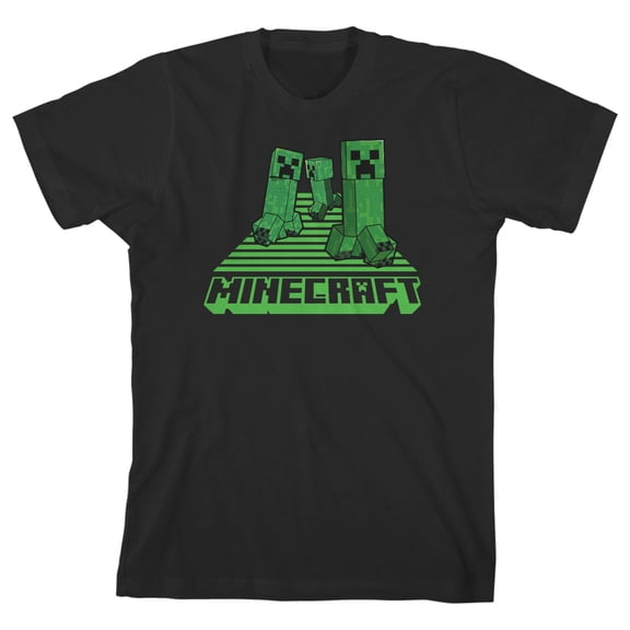 Minecraft Creeper Road Youth Black T-shirt