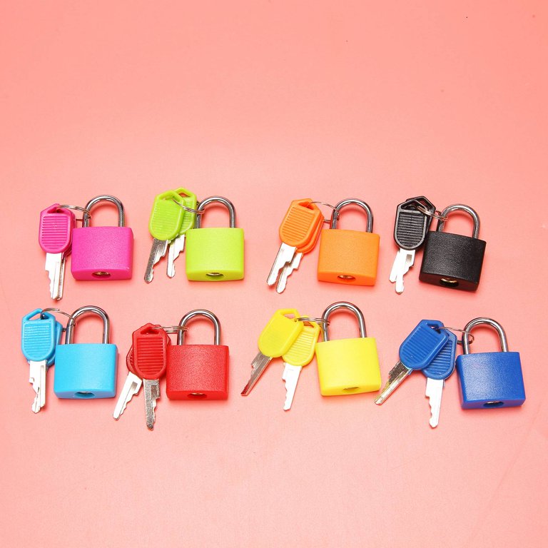 Nrevichng 5Pcs Small Locks with Keys, Multicolor Luggage Locks ABS Plastic  Covered Copper Keyed Padlock for Suitcase, Backpack, Gym Locker