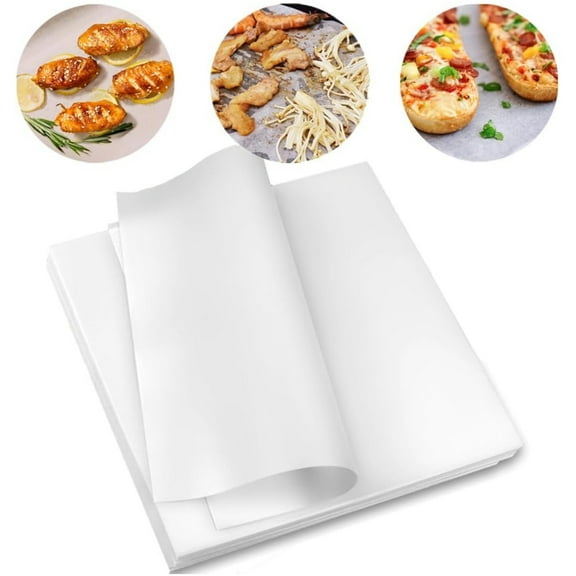 Butcher Paper Sheets White Parchment Paper Baking Sheets Meat Sheet Kitchens Disposable Food Wrapping Paper for Baking Air Fryer Grilling Steaming Bread Cookie Cup Cake,50 Pcs 25*35cm,Topboutique