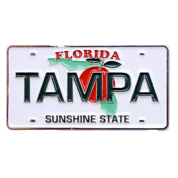 Tampa Florida License Plate Rectangular Metal Magnet 2.25" X 1.25"