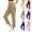 Beige, variant on ZKunhua Women's High Waist Stretch Capri Pants Elastic Waist Casual Sports Cropped Trousers with Pockets