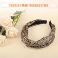 thumbnail image 7 of Leopard Headband Top Knot Cheetah Headband Knotted Headbands Elastic Hair Accessories for Women Khaki, 7 of 7