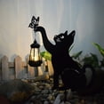 thumbnail image 6 of Sylvtty Solar Cat Lantern Cute Cat Silhouette with LED Warm Light Waterproof Anti-Rust Outdoor Decor Lamp with Ground Stake for Garden Yard Lawn, 6 of 7