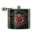 thumbnail image 2 of Krampus Who's Naughty Christmas Holiday Stainless Steel 5oz Hip Drink Kidney Flask, 2 of 3