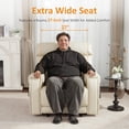 thumbnail image 5 of MCombo 27‘’ Extra Wide Oversized Power Recliner Chair for Big Tall Adults, Faux Leather, Cream White, 5 of 10