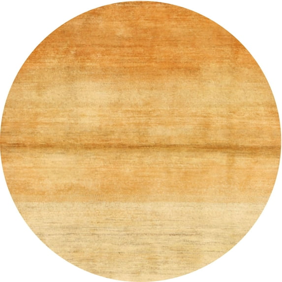 Ahgly Company Indoor Round Contemporary Dark Orange Abstract Area Rugs, 4' Round