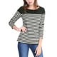 thumbnail image 1 of Camiseta Allegra K bloque de color Rayas triple color simple Gris M, 1 of 7