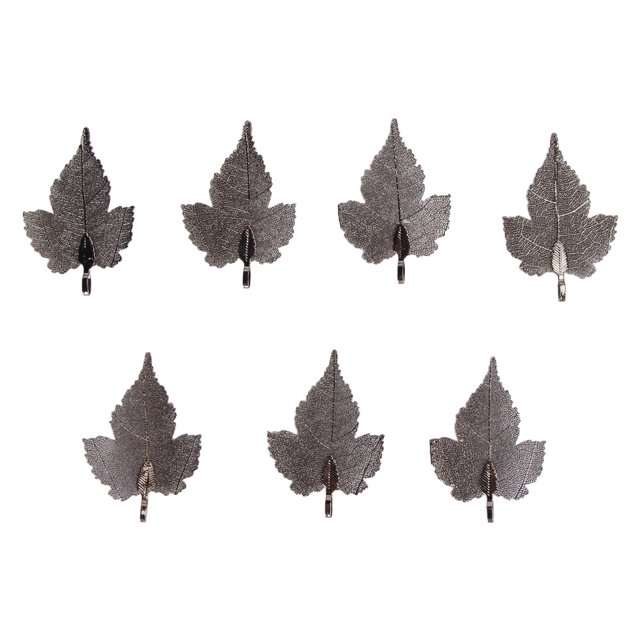 7 piezas de colgante de hoja de aleación de zinc saludable, duradero, ingenioso colgante de hojas artesanales para fiesta, negro