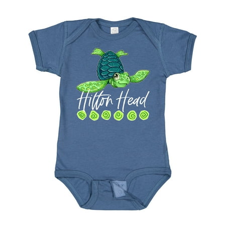 

Inktastic Hilton Head Cute Smiling Sea Turtle Gift Baby Boy or Baby Girl Bodysuit
