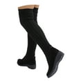 thumbnail image 3 of Knee High Boots Women Knit Flat Heel Mid Calf Knee High Booties Pull On 2025 Trendy Stretchy Round Toe Winter Boots, 3 of 9