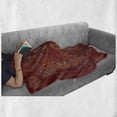 thumbnail image 6 of Mandala Soft Flannel Fleece Throw Blanket, Moroccan Persian Design Oriental Rectangular Paisley Floral Print, Cozy Plush for Indoor and Outdoor Use, 70" x 90", Burgundy White, by Ambesonne, 6 of 6