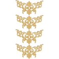 thumbnail image 1 of HUGFEGWE 4Pcs Embroidery Flower Patches, Embroidered Patch Floral Appliques Sewing Cloth Repair Sticker for Wedding Prom Dress Decoration Clothes DIY Clothing Jeans Backpacks (Gold - B) U2537-23690, 1 of 8