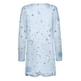 thumbnail image 5 of UPPADA Womens Cardigans Casual Floral Print Lightweight Open Back Sweatshirt with Pocketes Long Sleeve Open Front Cardigan Light Blue,L, 5 of 5