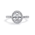 thumbnail image 2 of IGI Certified Lab Grown Diamond Engagement Ring | Center 8x6mm Oval Half Eternity Halo Solitaire Anniversary Wedding Rings For Women 18k Solid White Gold | F-G, VS-SI Quality (1.70 Ctw) Size-9, 2 of 6