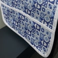thumbnail image 3 of Navy Blue Microwave Oven Cover, Abstract Grid Style Squares with Various Scandinavian Motifs Heart, Water Resistant Organizer with Pockets for Kitchen, 36" x 12", Pale Blue Dark Blue, by Ambesonne, 3 of 4