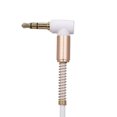 thumbnail image 3 of 3.5mm Male to Male Audio Cable with 90-Degree Right Angle Bending Plug, 1m Length, TPE Material, White Color - Compatible with Mobile , Speakers, Cars, Computers and Other Audio Devices,, 3 of 6