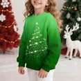 thumbnail image 4 of Lorytime Kids Sweatshirts for Girls Boys Christmas Tree Shirt Crew Neck Long Sleeve Pullover Drop Shoulder Festive Tops, 4 of 7