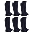 thumbnail image 2 of 6 Pairs Girls Knee High Socks School Uniform Athletic Tube Kids Navy Size M 4-6, 2 of 2
